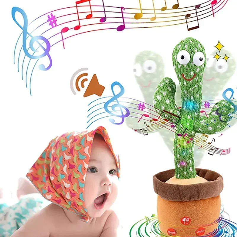 1pc-Giocattolo di cactus da ballo, ripetere parlanti, altoparlante di canzone Wriggle Dancing Sing Talk, peluche ripiene, interazione e decorazione