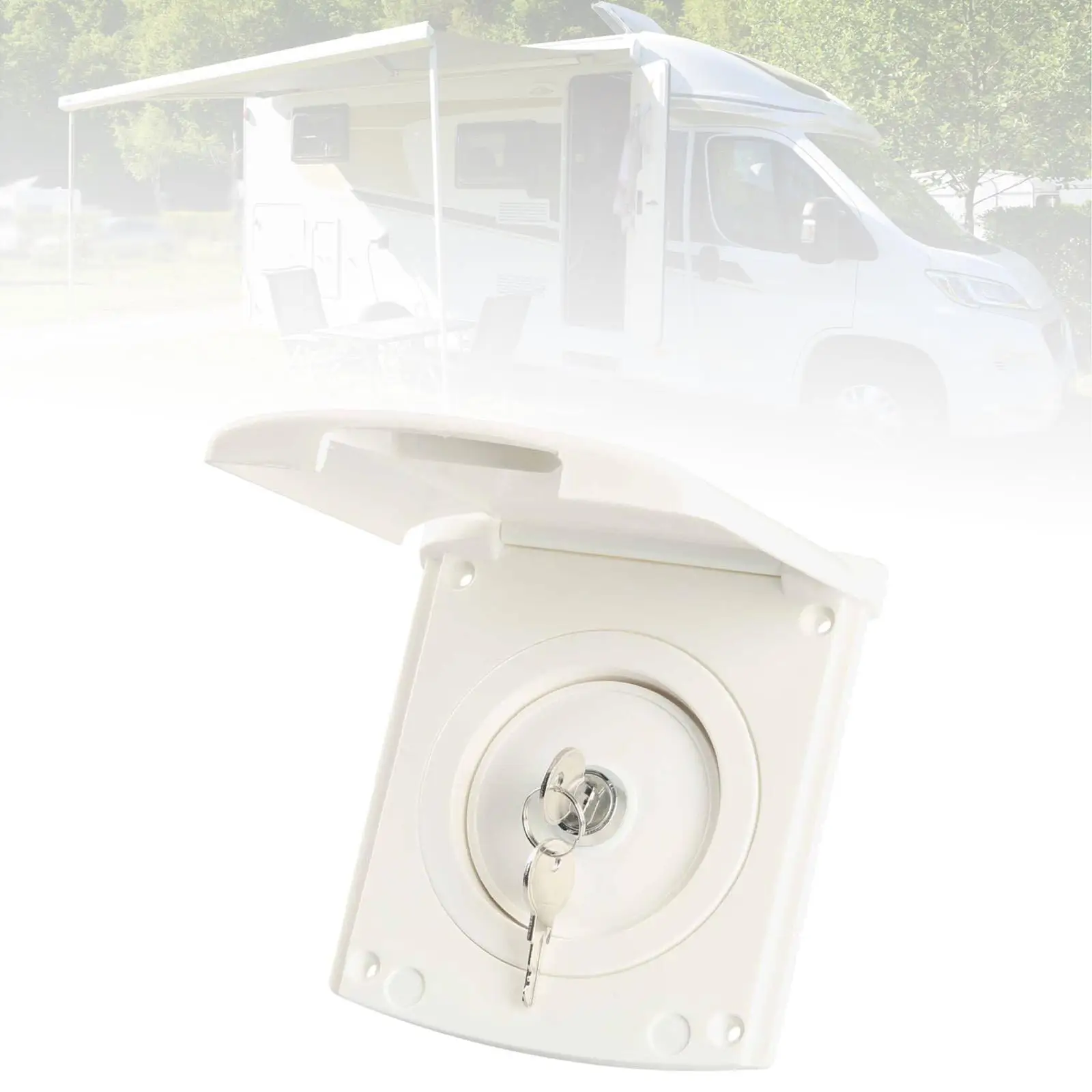 Lockable Fresh Water Tank RV Inlet ABS Protection Cover Gravity Fill Port for Trailer Boat Campervan
