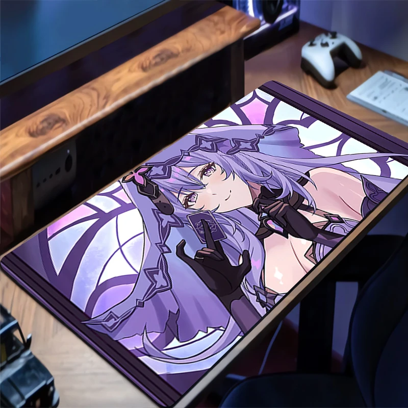 

Gaming Mouse Pad HD Computer Office Game Mousepad H-honkai Star Rail Black Swan Rubber Anti-slip Long Keyboard Pad Desk Mats