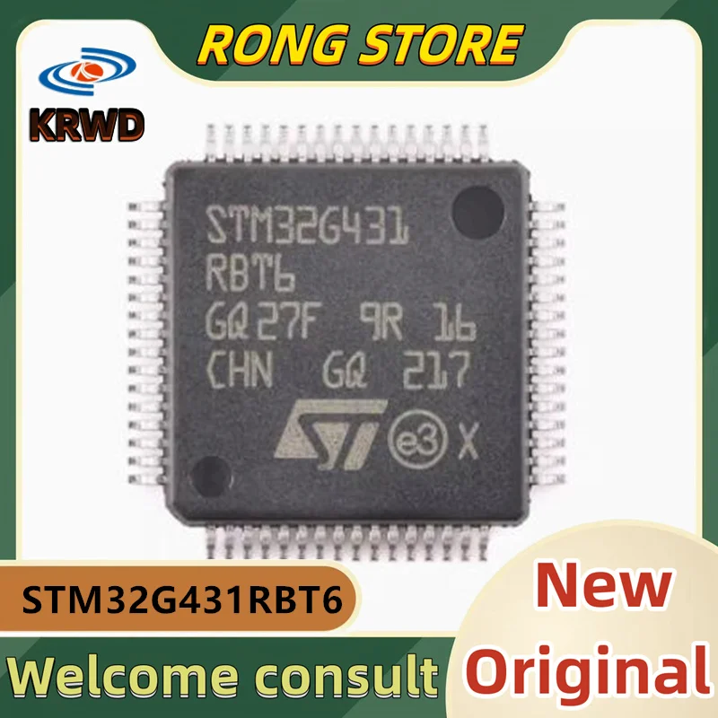 Chip novo e original IC, STM32G431, RBT6, STM32G431RBT6, STM32G431, LQFP-64, BRAÇO Cortex-M4, microcontrolador de 32 bits-MCU, 5pcs