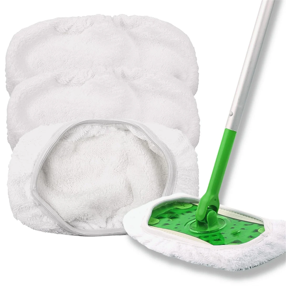 4PCS Cotton Mop Pad Reusable for Sweeper Mop Wet Dry Mop Cloth Washable Sweeper Refills Dust Mop Covers