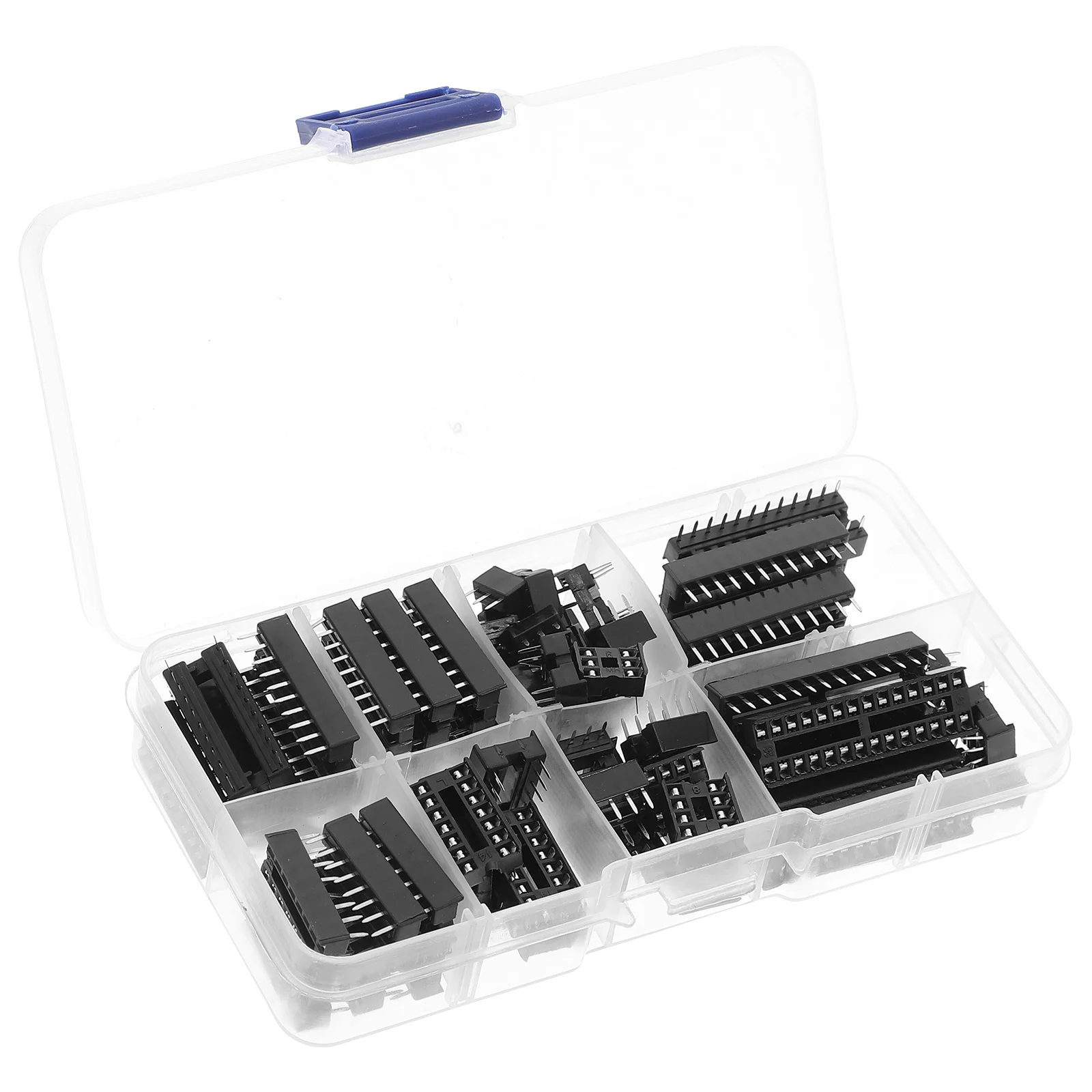 

Ic Set Dip 6 8 14 16 18 20 24 28 Pin Black Durable Heat Dissipation Integrated Circuit Microcontroller Base DIY Chip