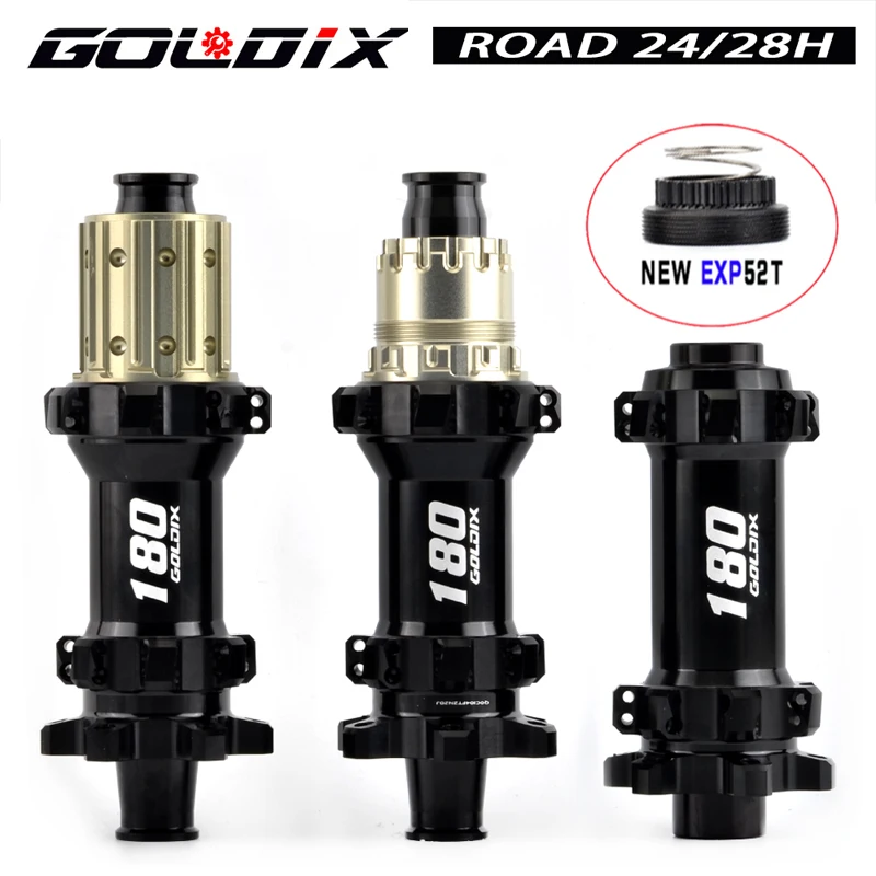 GOLDIX R180 road gravel bicycle hub 6 bolt 24/28 hole EXP52T ratchet suitable for SHIMANO  11/12 speed bicycle accessories