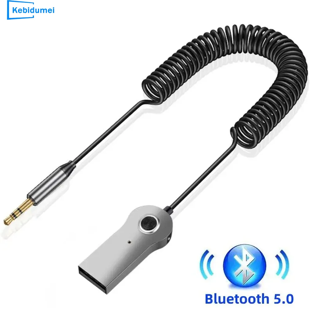 Bluetooth 5.0 Transmitter Wireless Bluetooth Receiver Car AUX 3.5mm Bluetooth Adapter Audio Cable For Speaker Headphones