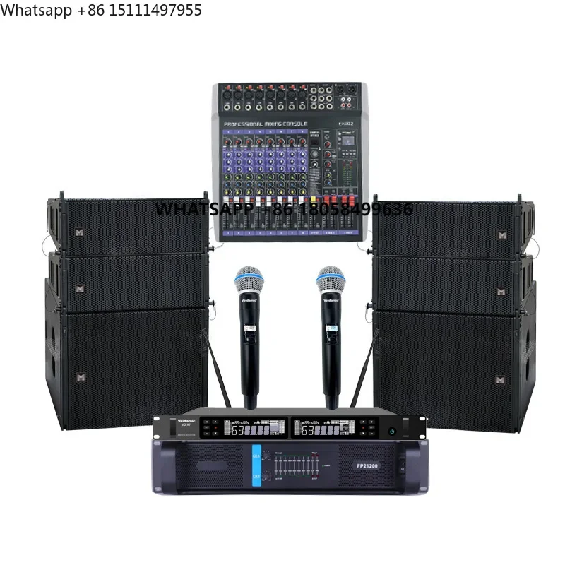Professional Audio System DJ Speaker Set System Sound Speaker Stage Sound Kit for Stage Outdoor Pro Audio Complete PA System