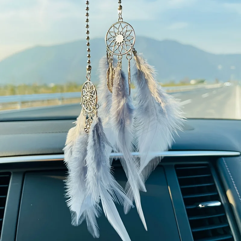 1PC Dream Catcher Feather Design Car Hangers, Car Decorations, Festival Gifts