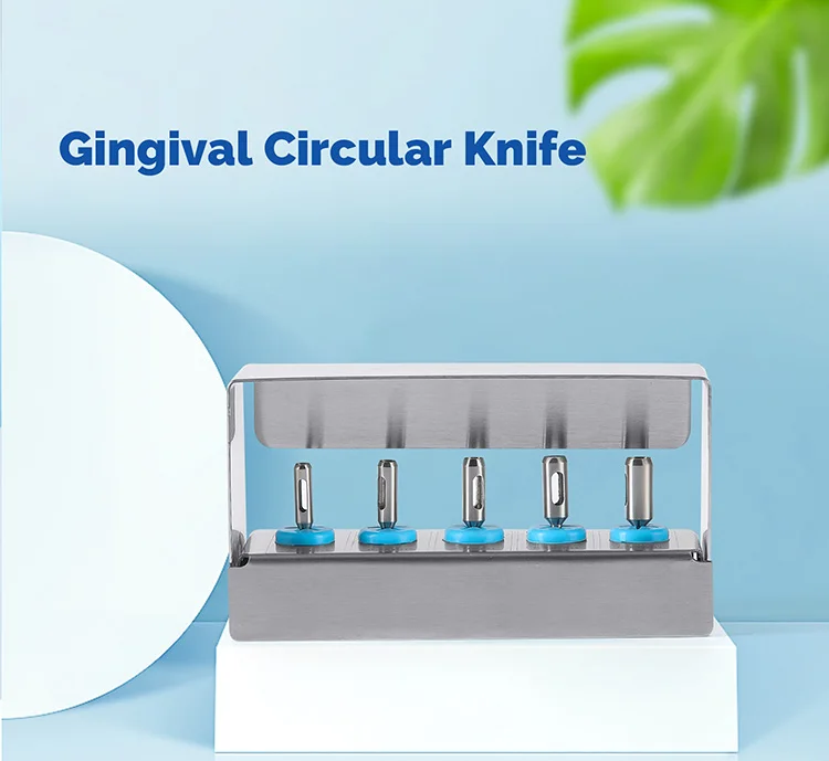 5-teiliges AZDENT Zahnimplantat-Gewebeschneider-Set, Gingivaler Ring-Schneider, Resektionsbohrer-Set aus Edelstahl, Zahnärztliches Chirurgie-Instrument – Detail 1
