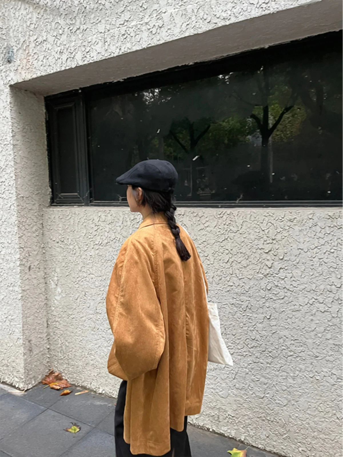 Vintage Japanese Sle ort Suede Coat Women's Autumn Winter New Arrival Faion Versatile Loose Fit Regular Length Outerwear