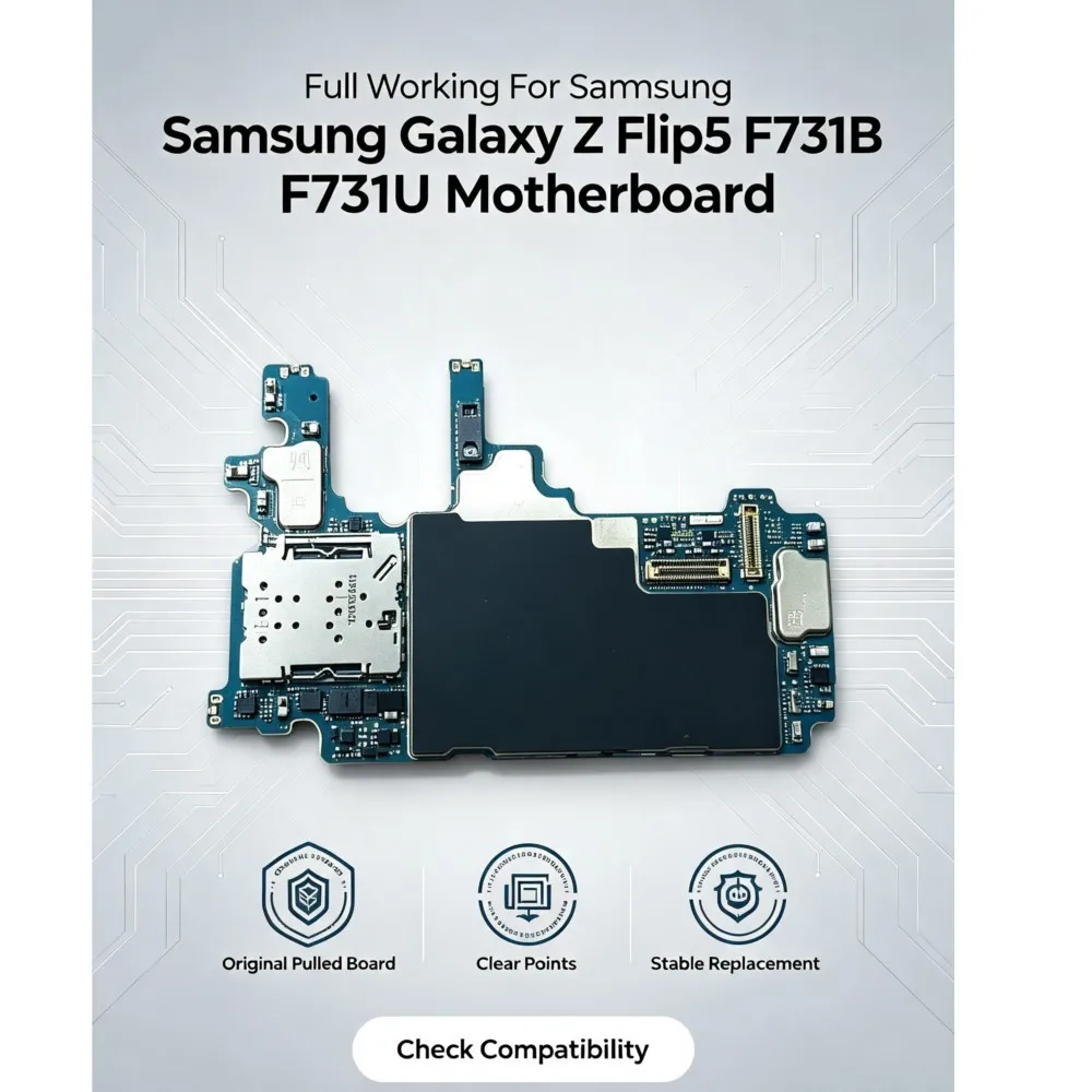 Fully Tested Unlocked Replacement Mainboard Repair Accessory For Samsung Galaxy Z Flip5 F731B SM-F731B Logic Motherboard
