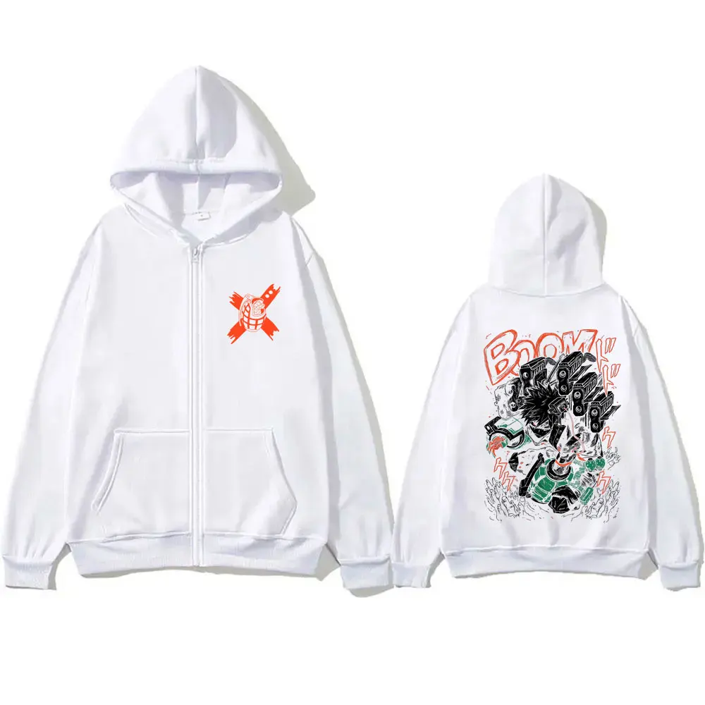 Anime My Hero Academia Reißverschluss-Hoodie Cartoon Bakugou Katsuki Grafik-Zip-Up-Jacke Herren Damen Manga Oversized Zip-Up-Sweatshirt – Detail 7