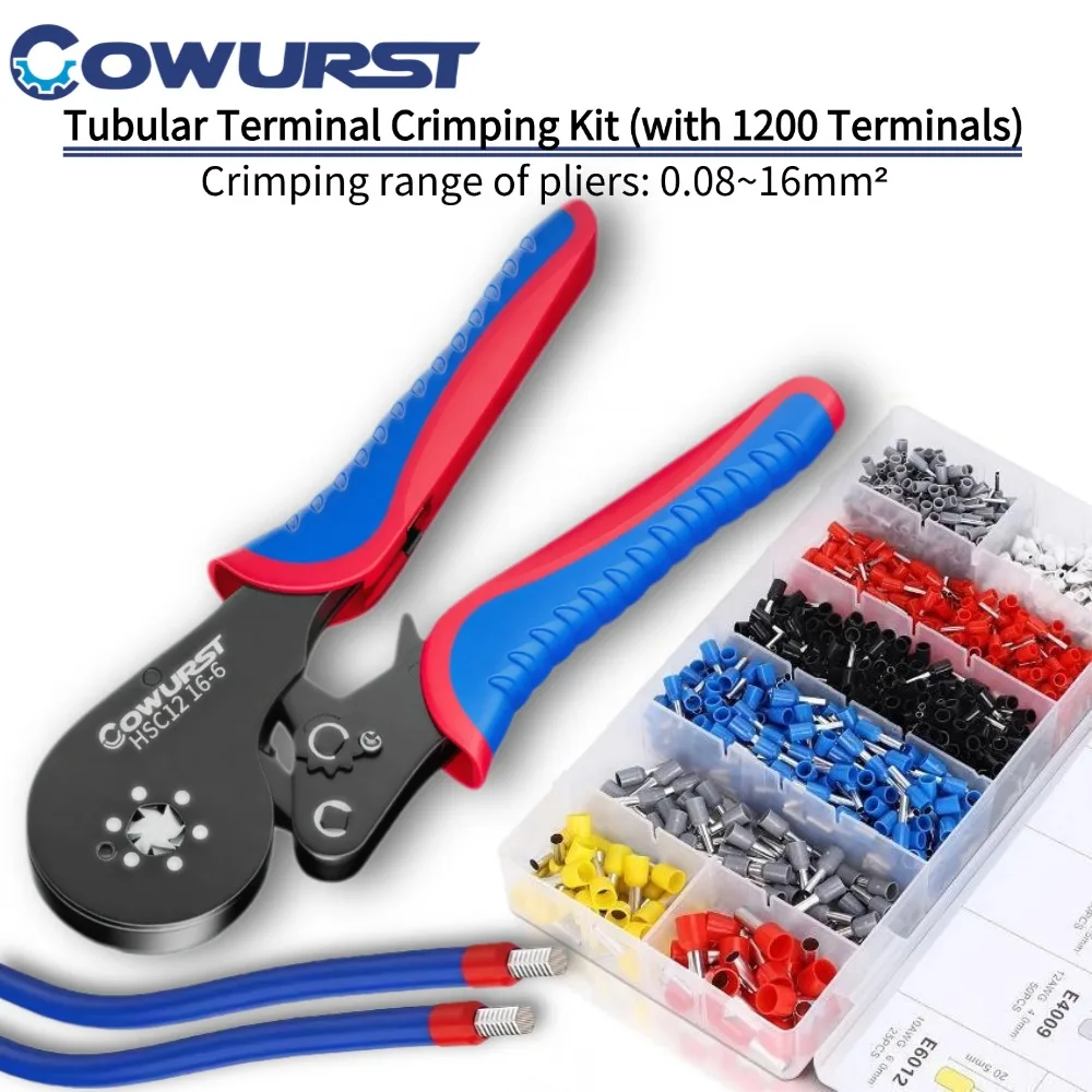 

Professional Hexagonal Crimping Pliers 0.08-16mm² Tubular Terminal Crimper Labor-Saving Terminal Cable Crimping Hand Tool