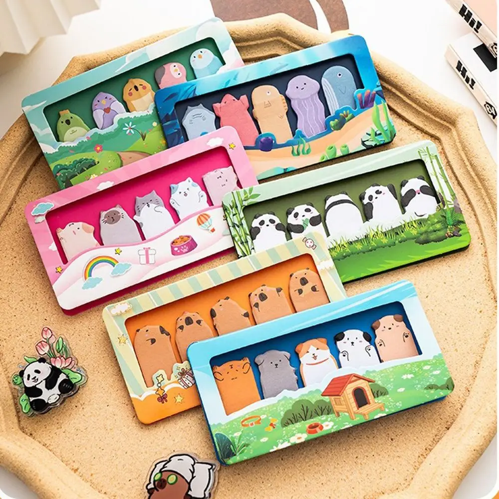 Useful Mini Sticky Notes Animals Capybara Panda Cat Bird Index Stickers Tearable Stationery Memo Notepad Notebook Decor