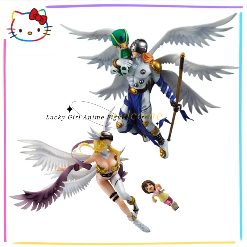 En stock, MegaHouse G.E.M. original. Figura de Anime 1/8 de la Serie Digimon Adventure, Hikari Yagami, Angewomon, Takeru Takaishi, Angemon