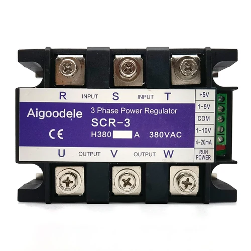 Regulador de voltaje trifásico 380VAC SCR-3 H380 Módulo controlador de potencia 0-10V 4-20mA 1-5V Regulador de control de potenciómetro