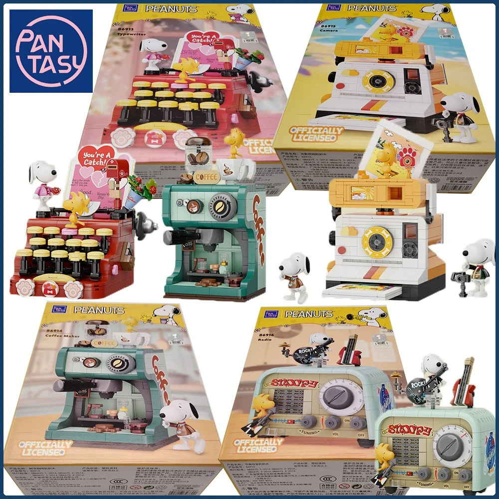 

Строительные блоки Pantasy Snoopy, ретро-машина, серия, изысканная сборная подвижная модель ручной работы, декоративная игрушка, подарки для детей