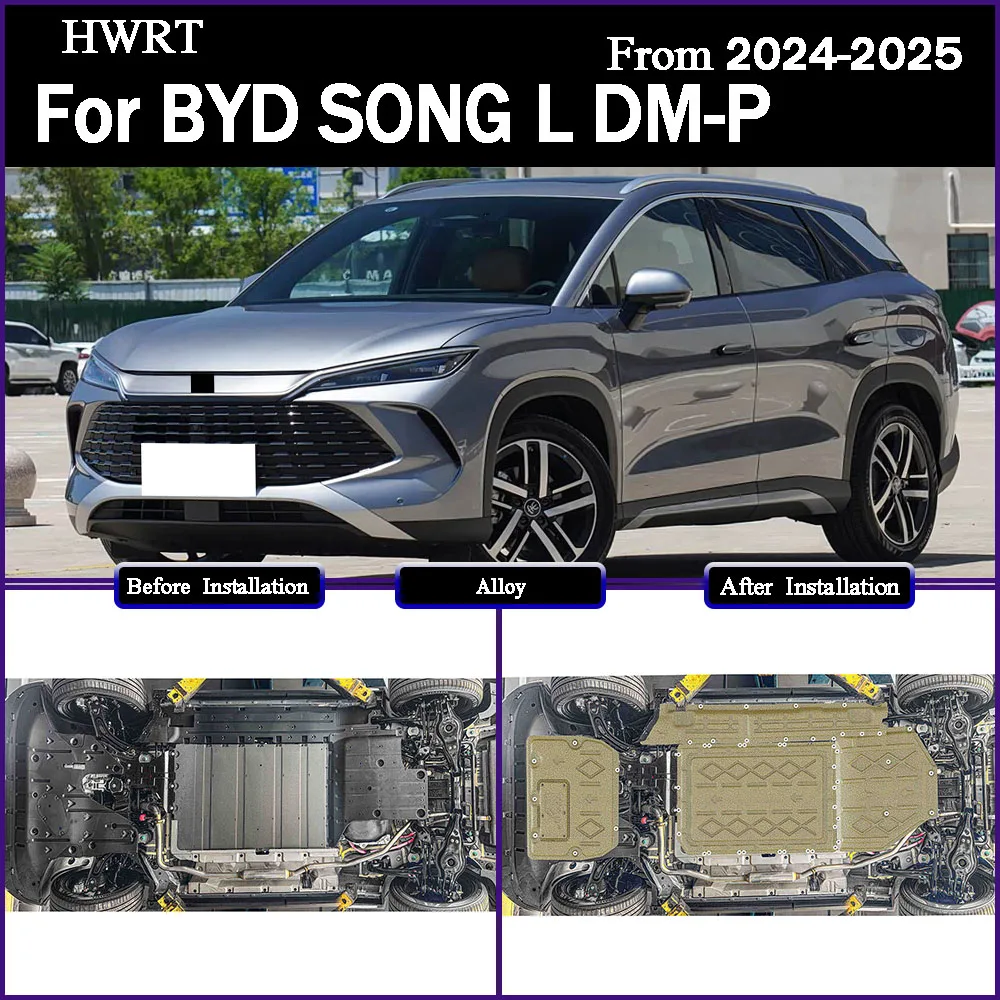 

For BYD SONG L DM-p 2024-2025 112KM Protective Plate For Front Motor Rear Motor Front Batter Rear Battery Chassis Guard Board