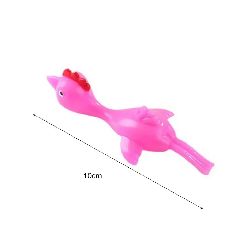 5-20pcs Novelty colour Catapulted Ejection Chicken Toy Light Rubber Finger Prank Flying Toy Slingshot Chicken Finger Toys Turkey