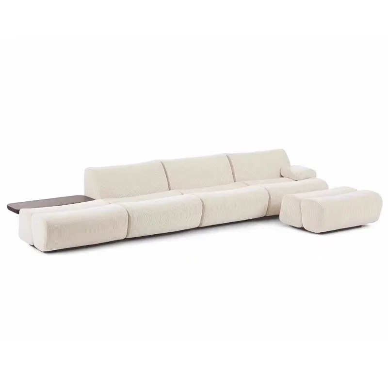 

Italian minimalist bamboo curved special-shaped sofa Milan new designer module large apartment hotel living room sofa