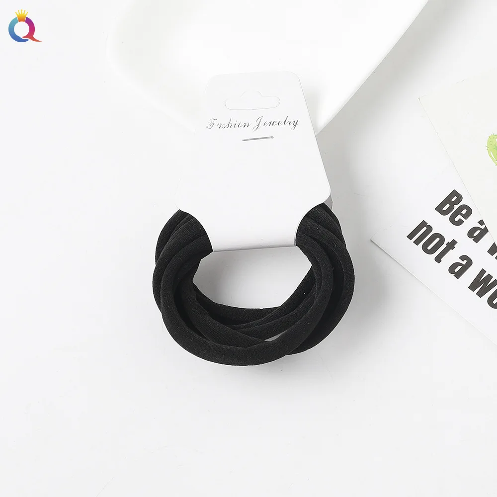 Simple Solid Color Seamless Scrunchie Foundation High Elastic Rubber Band Hair Towel Loop Head Rope