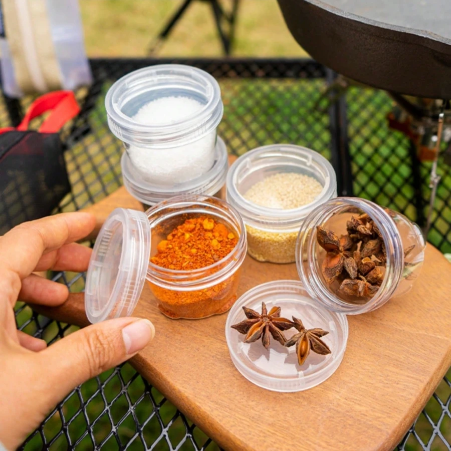 1 pc Camping Spice set, spice container bag (including 5 transparent spice bottles) travel spice box, spice container set