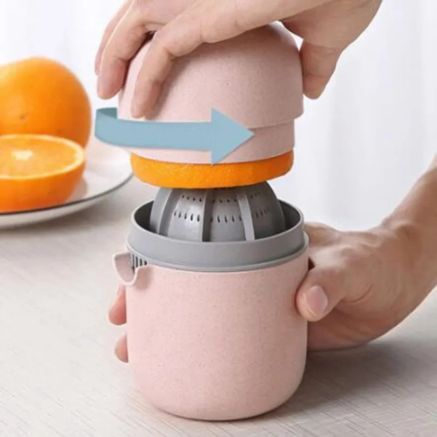 

1 Set Juice Cup Premium Mini DIY Manual Fruit Juicer Citrus Orange Lid Rotary Press Non-Slip Reamer Lemon Lime Gra