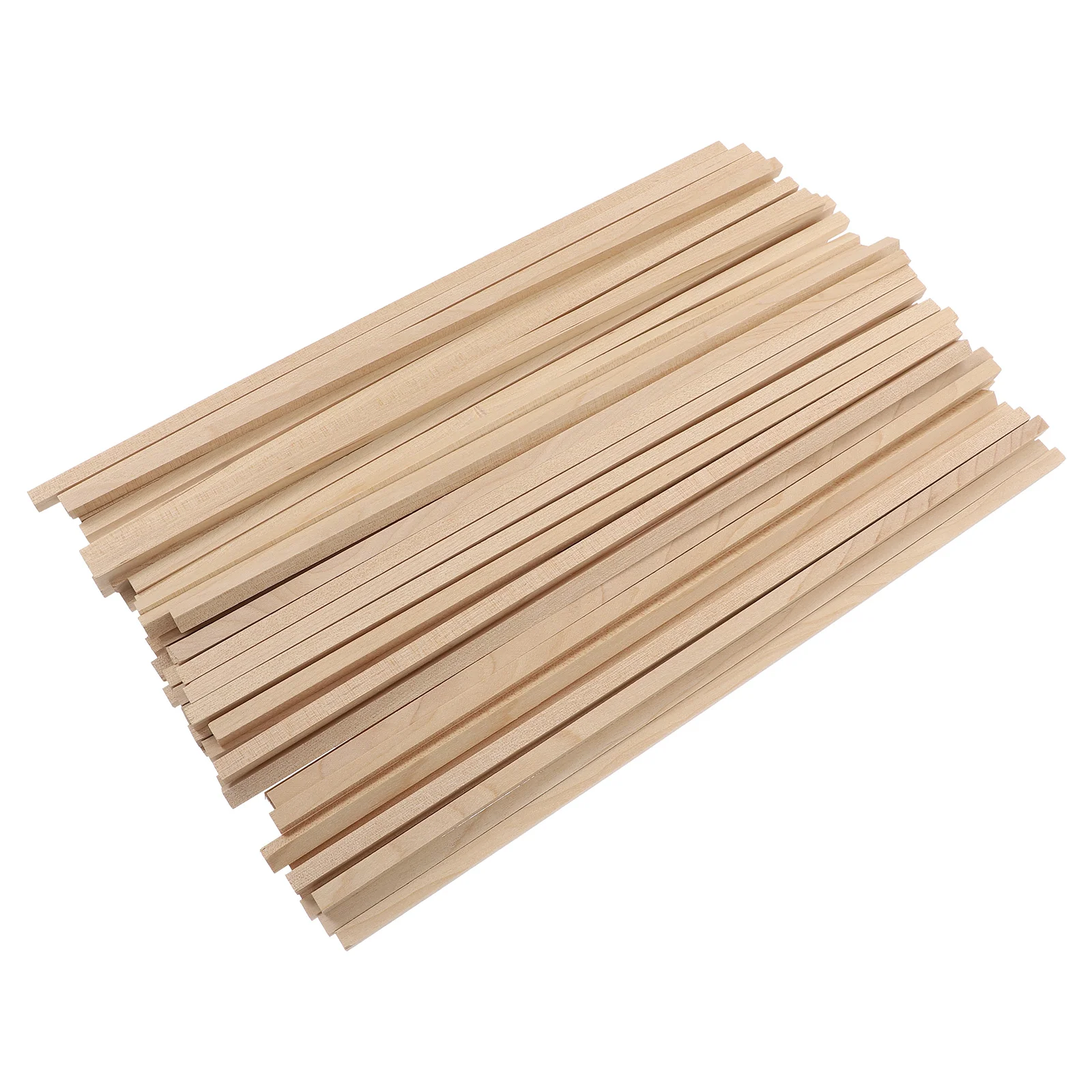 50 Pcs Handmade Wooden Strips Building Model Batten Craft DIY Accessory Material Birch Square Rod