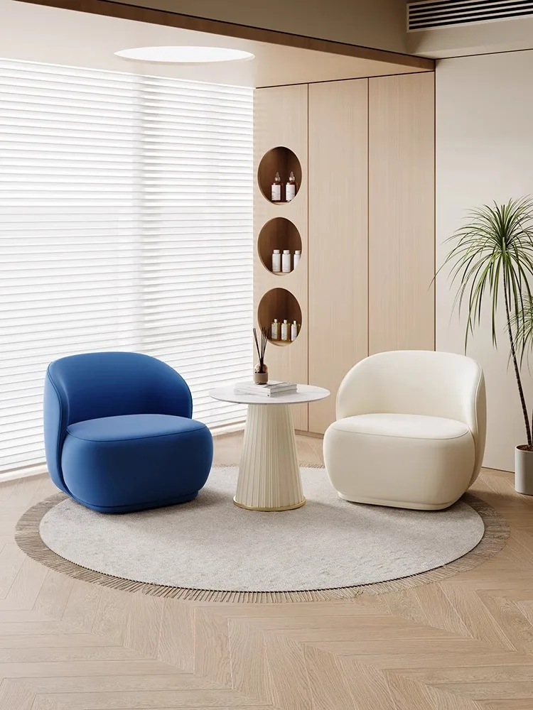 Red de salón de belleza, sofá individual rojo, área de recepción, reunión, descanso, sofá, silla, combinación de sofá pequeño, tela de microfibra