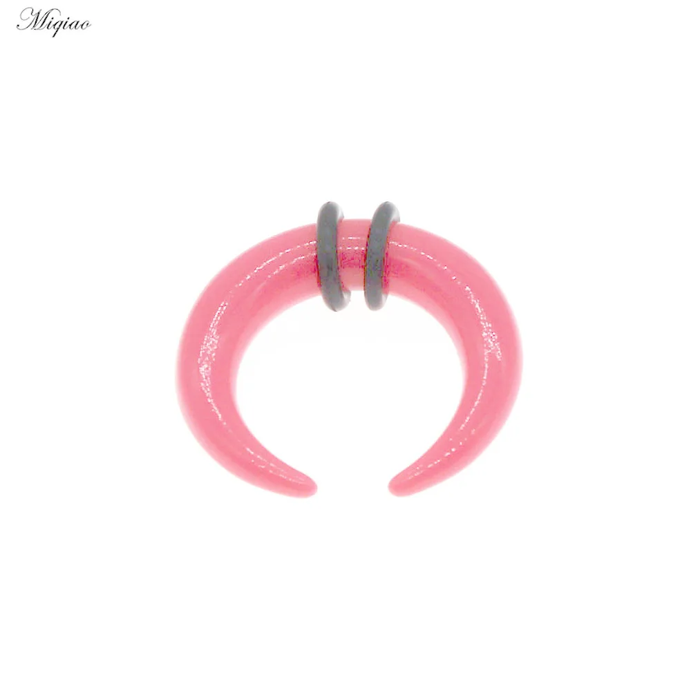 Miqiao 1pc Acrylic Nose Rings Buffalo Horn Ear Pincher Septum Rings Piercing for Woman Men Expander 1.6-10mm Piercing Jewelry