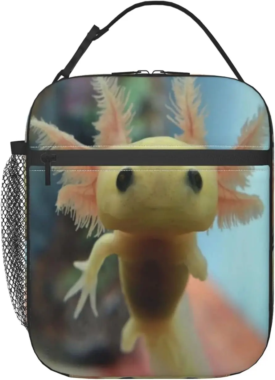 Axolotl-fiambrera con aislamiento para hombre y mujer, bolsa suave y reutilizable para el trabajo, Picnic y senderismo