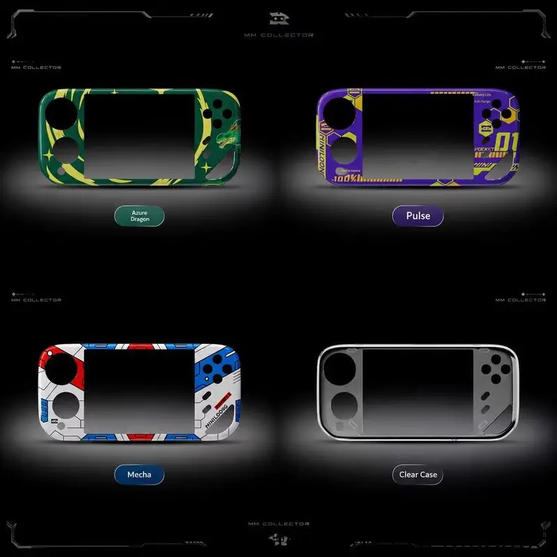 MINILOONG Replacement Front Cover Magnetic Modular Case For Pocket 1 Game Console DIY Personalized Green Dragon Accessory