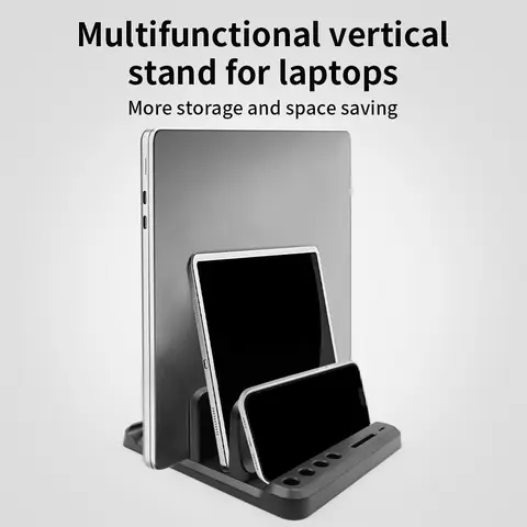 Dikey dizüstü bilgisayar standı Plastik Taşınabilir Tablet/Macbook/Telefon Tutucu Ayarlanabilir Masaüstü Dizüstü Bilgisayar Dock Alanı Tasarrufu Tablet Aksesuarı