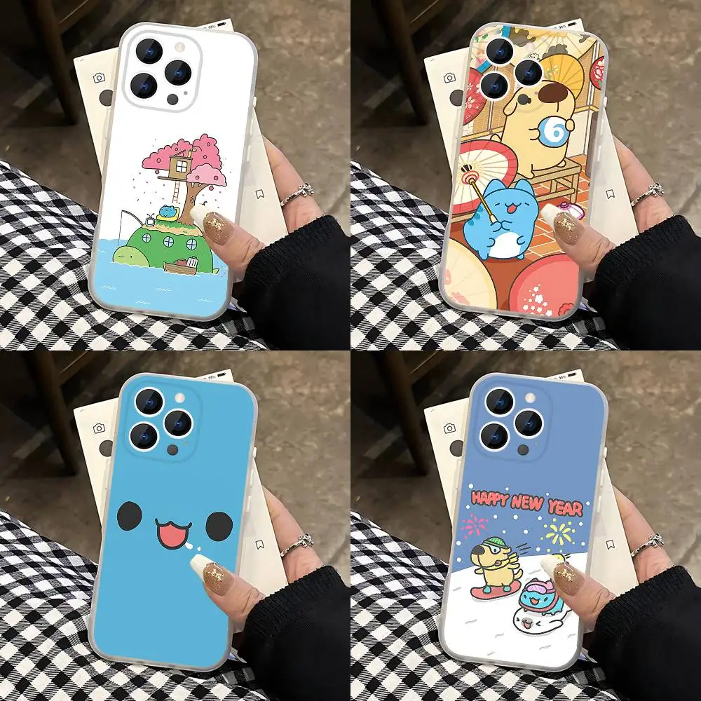 

Bug Cat C-Capoo For iPhone 11,12,13,14,15,17,16,Pro,Plus,E,Max,Air,Mini Clear Magnetic Frosted Cover