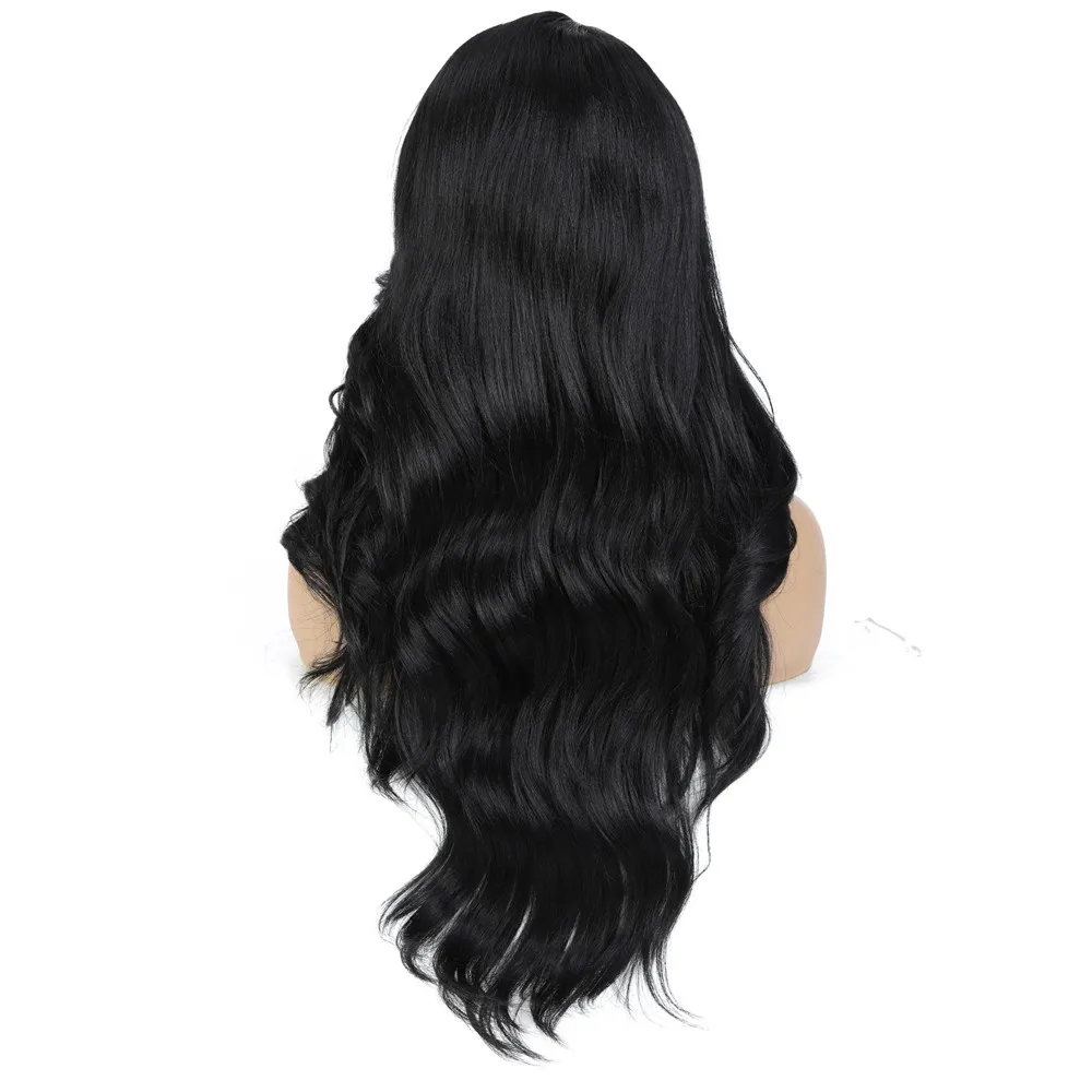 Synthetic Wigs For Black Women Long Wavy Side Part Hair Wig With Bangs Ombre Brown Color Natural Soft Cosplay Hairstyle X-TRESS