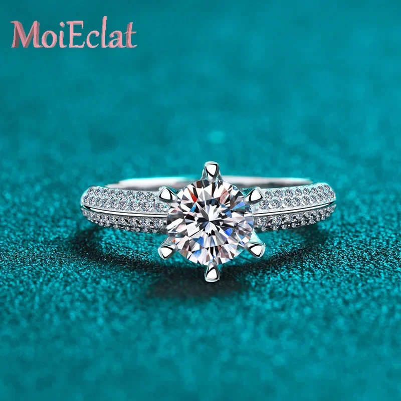 

Роскошное платиновое персонализированное кольцо Pt950 для женщин, сияющие 1 карат/1,5 карата/2 карата с инициалами из муассанита, кольца с шестью когтями, ювелирные изделия