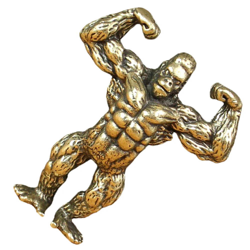 

Muscle Orangutan Ornament Gorilla Stature Desk Decor Statue Home Retro Animal Ornaments s for Adults Brass Decorations
