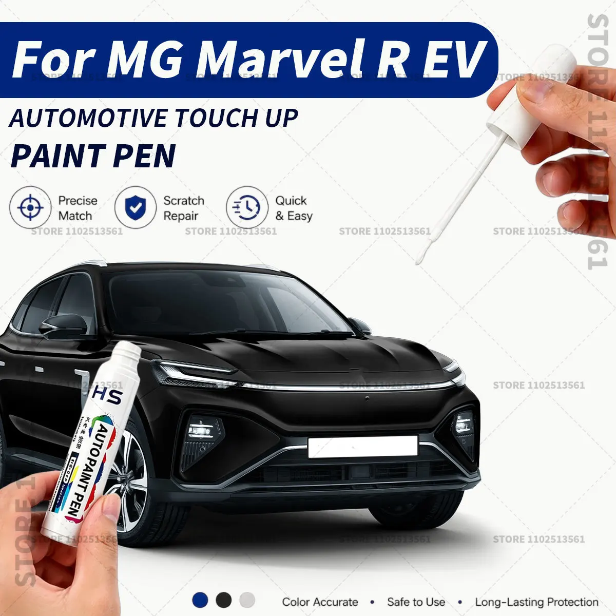 

Automotive Touch Up Paint Pen – Restore Car Paint & Remove Scratches For MG Marvel R EV white prism blue watch grey pebble black