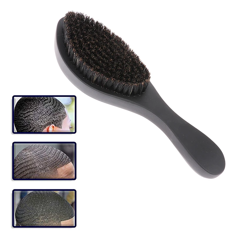 Curved Soft Boar Bristle Wave Hair Brush Wooden Handle Premium Magic Wave Brush