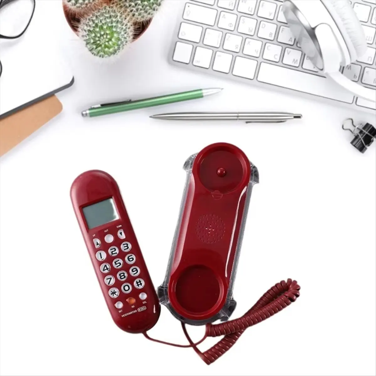 High-quality PC accessories in Stock Crystal Base Mini Telephone Fixed Landline Phone B365 Black