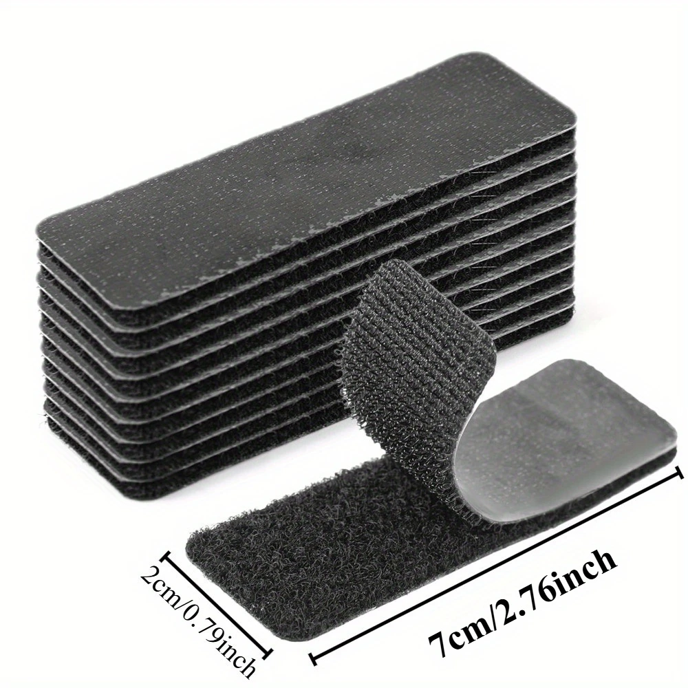 100Pcs Strong Black Non-Slip Straps, Removable No-Residue Tape for Furniture, Car Polishing & Home, No Screws Needed