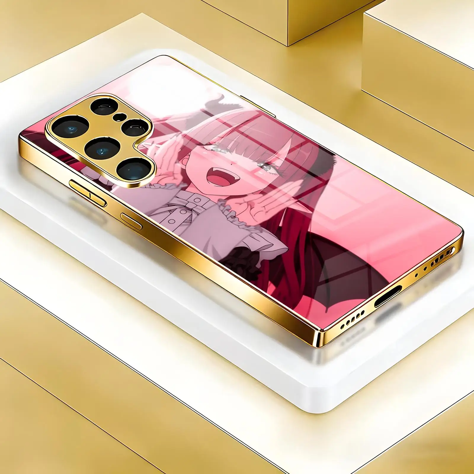 Anime My Dress-Up Darling  Phone Case For Samsung S26 S25 S24 S23 S22 S21 Plus Ultra Note20 Electroplated glass Phone Case