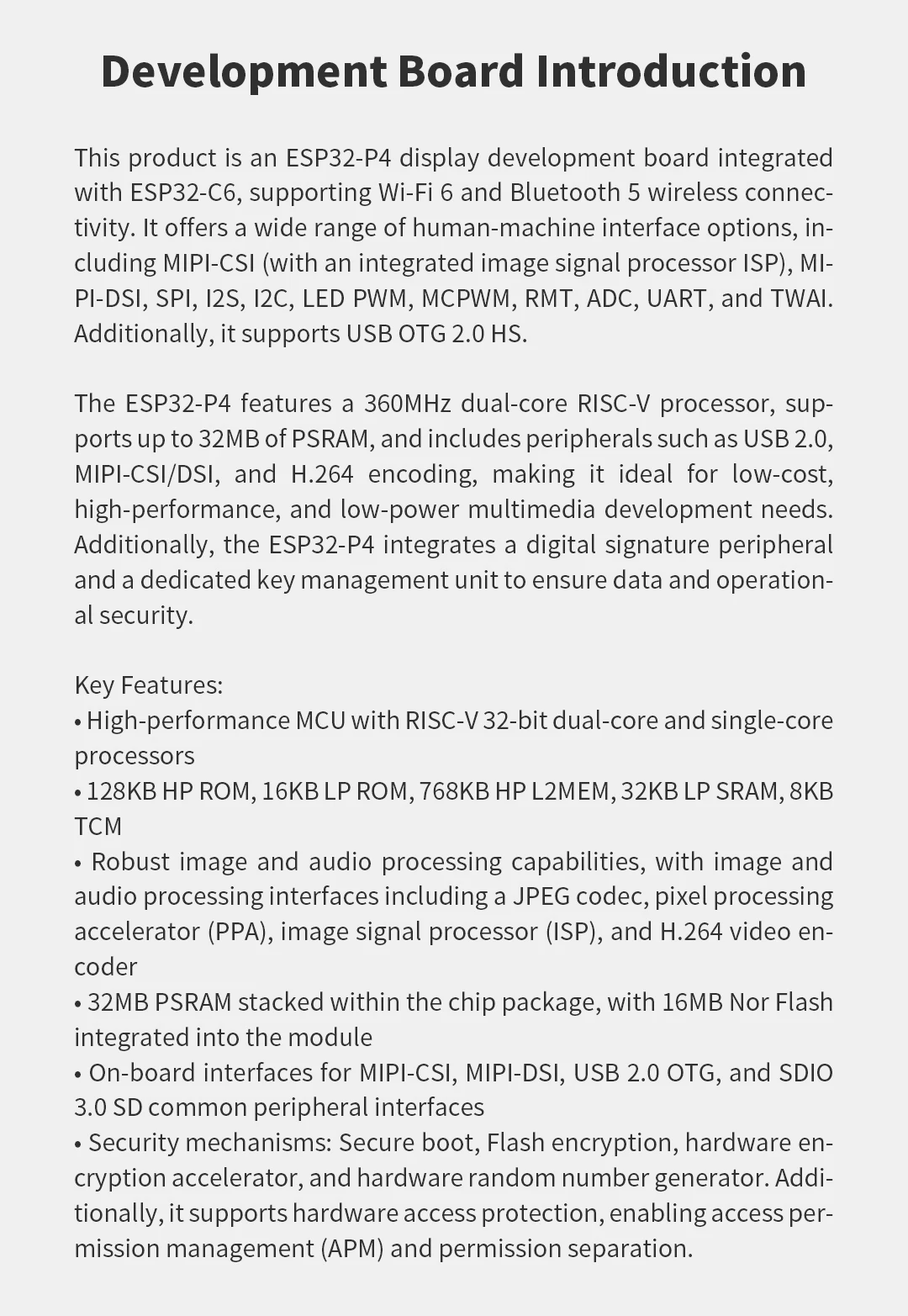 ESP32-P4 ESP32-C6 Development Board 4.3 Inch IPS Capacitive Touch Screen TFT LCD Display for IoT Smart Home DIY