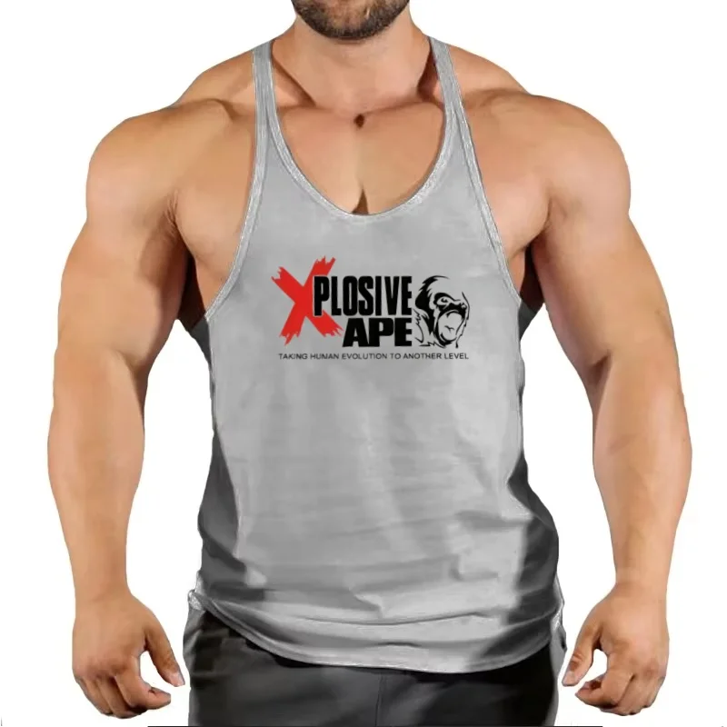 Men's Cotton Stringer Singlet Gym Warrior Tank Top Quick-Dry Breathable Bodybuilding Sleeveless Training Running Workout Singlet