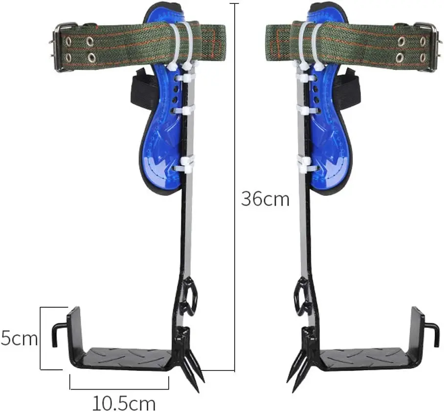 Set di punte per arrampicata sugli alberi, set di attrezzature per arrampicata sugli alberi con punte in acciaio, altezze, regolabili, cintura di sicurezza, protezione anticaduta