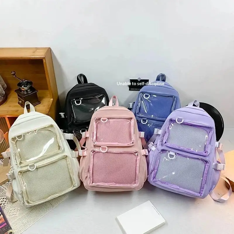 1Pcs New Transparent Backpack Japanese Kawaii Itabag Women's Large Capacity Ita Backpack School Bags For College Student JK