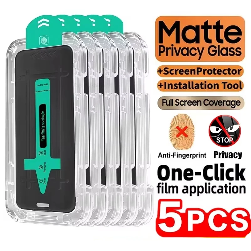 1-5 stuks Matte Privacy Gehard Glas Screenprotector voor iPhone 17 Pro Max 16 15 14 Plus 13 11 12 XS XR Air 16e Stofvrij Installatie