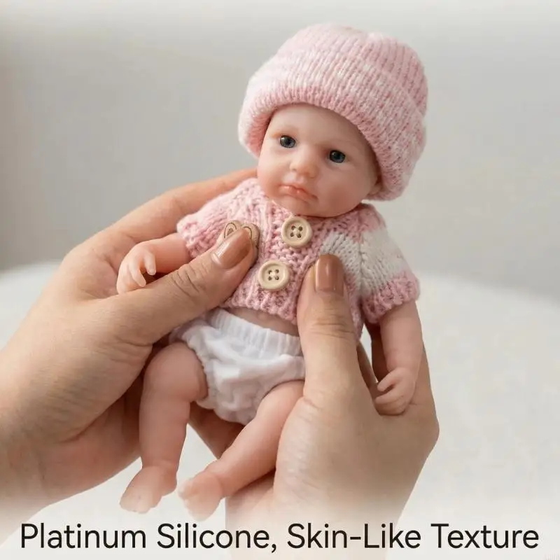 8Inch Baby Doll with Eyes Opened Design and Flexible Limb for Easy Cleaning Infant Sensory Play Kids Parenting Game Toy A2UB