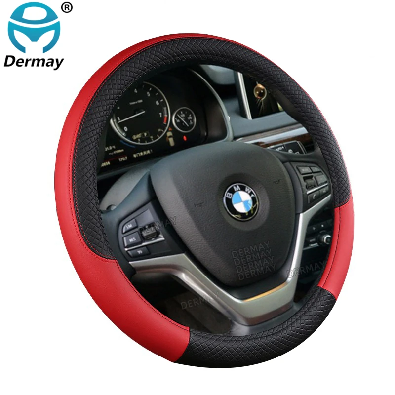 9 Color Sport Auto Steering Wheel Covers Anti-Slip Leather Car Steering-wheel Cover Car-styling Anti-catch Holder Protor