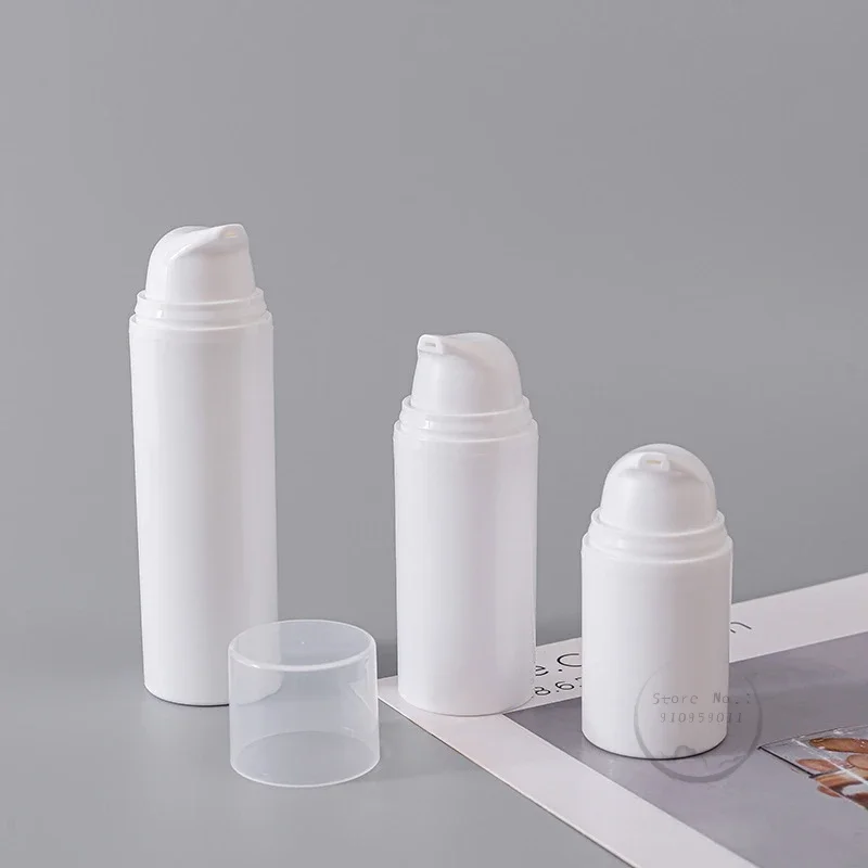 

15ml 30ml 50ml 10Pcs Empty Airless Cosmetics Bottles White Essence Pump Bottle for Lotion Shampoo Storage Container