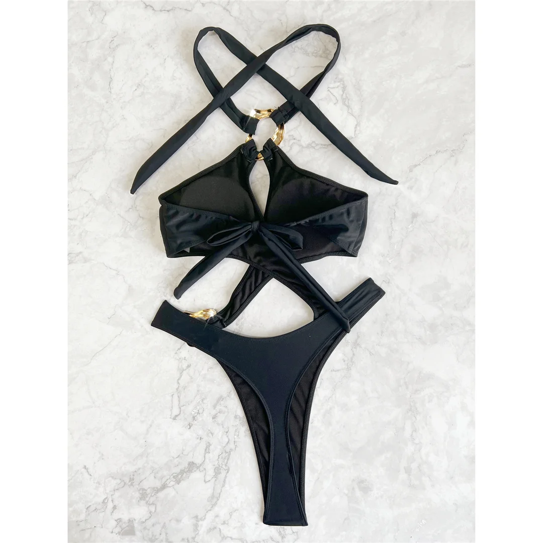 Sexy Badeanzug mit Bauchausschnitt, Leoparden- und Schlangenhautmuster, Damen-Badeanzug, einteiliger Badeanzug, Damen-Neckholder-Badeanzug mit hohem Beinausschnitt, Badebekleidung, Badeanzug V7972 – Detail 19