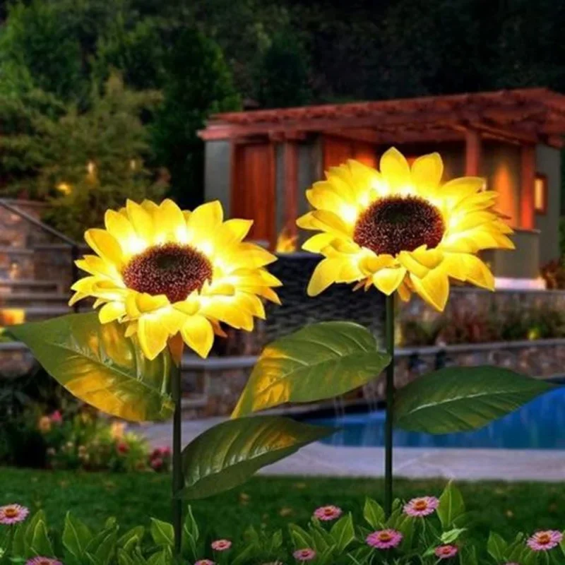 

LED Solar Sunflower Light Lamp Outdoor Waterproof Flower Garden Decoration Light For Yard Lawn Path